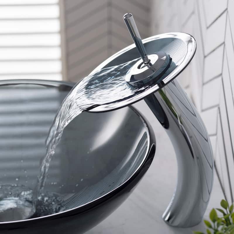 Kraus Waterfall Single Hole Vessel Bathroom Faucet