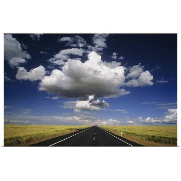 "Clouds floating over rural highway" Poster Print