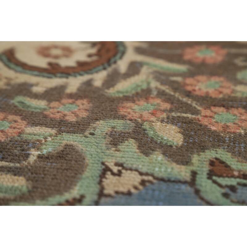 Blue Tabriz Persian Rug Oriental Handmade Wool Carpet - 9'6"x 13'1"