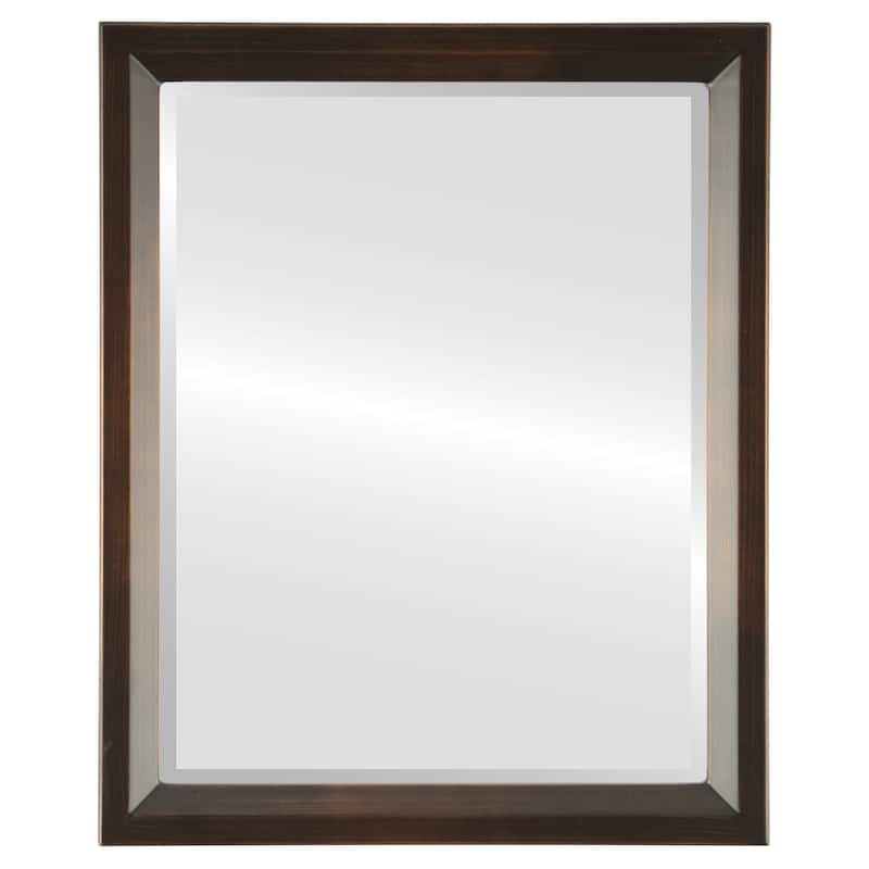 Huntington Framed Rectangle Mirror in Rubbed Bronze - Antique Bronze