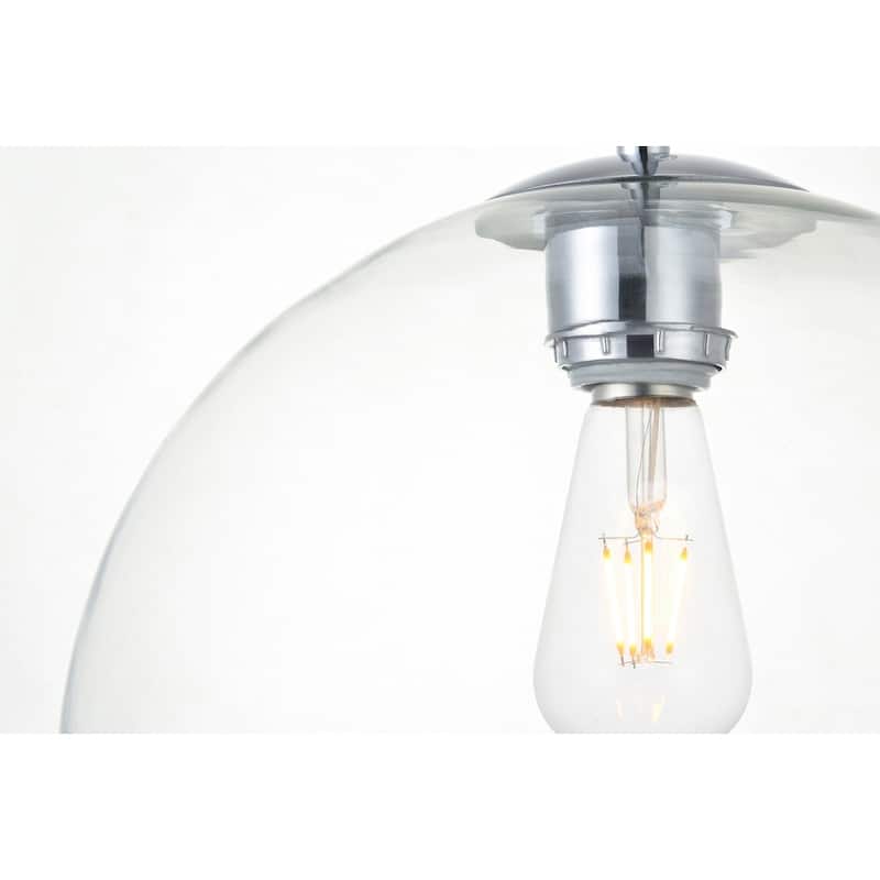 1-Light 12-inch Clear Glass Pendant