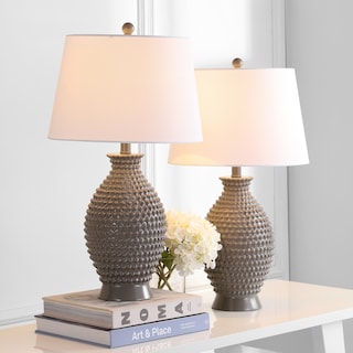 SAFAVIEH Lighting 27-inch Rosten Grey LED Table Lamp (Set of 2) - 15"x15"x27" - 15"W x 15"D x 27"H