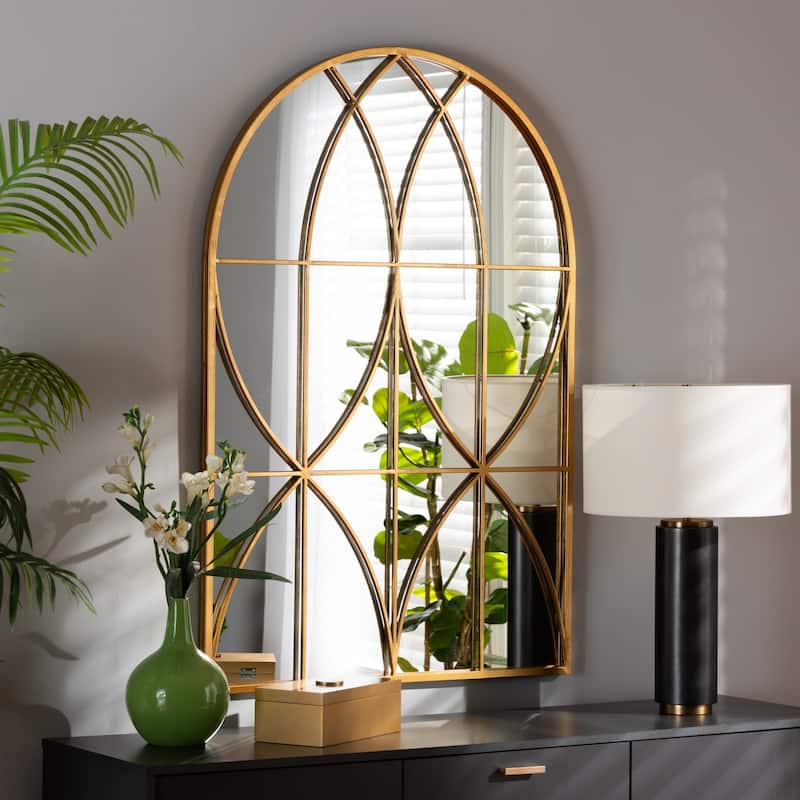 Celerina Modern Gold Finished Metal Accent Wall Mirror
