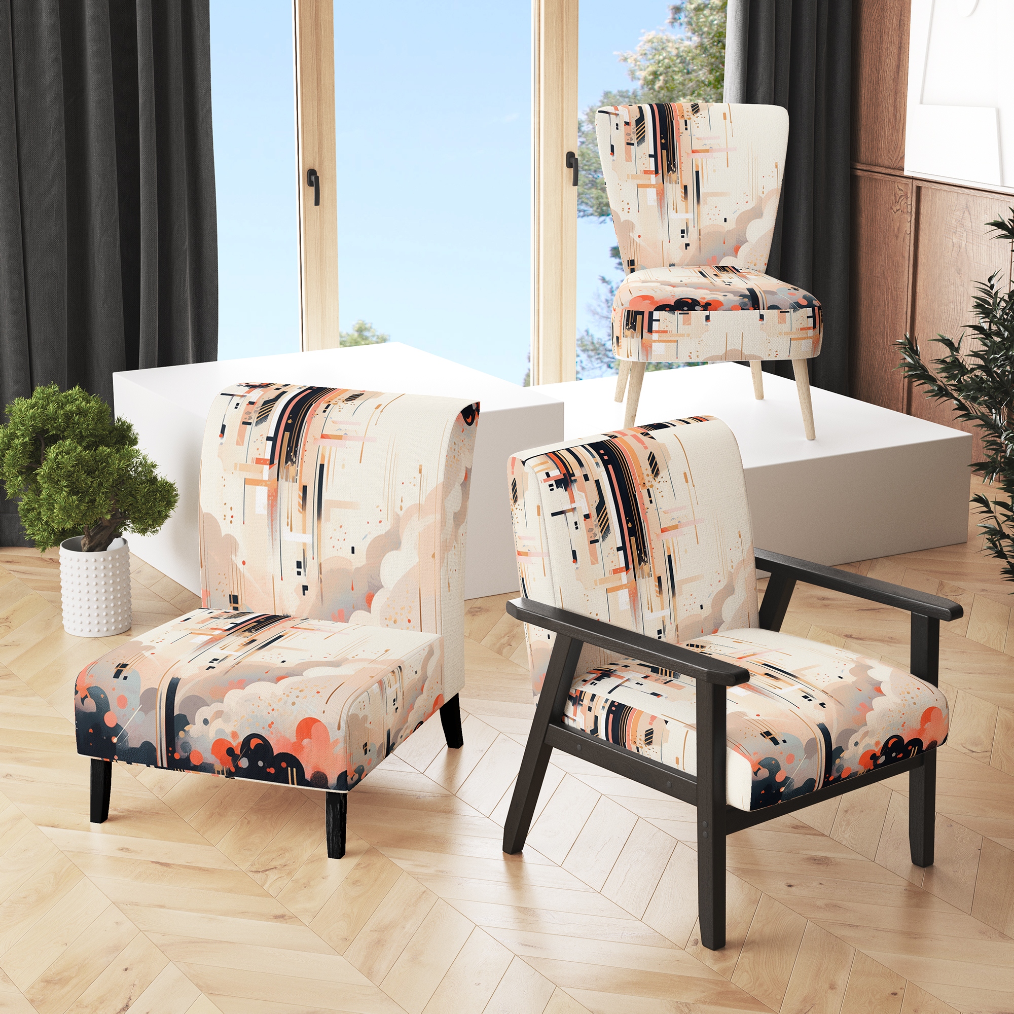 Cream color accent chairs deals