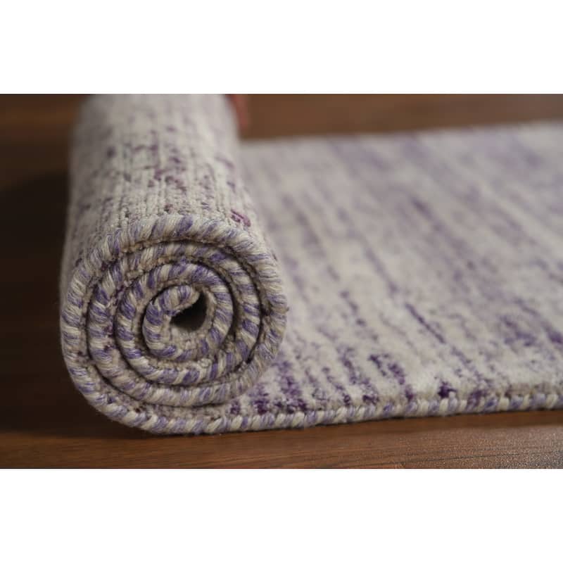 Tribal Gabbeh Indian Runner Rug Handmade Purple Wool Carpet - 2'4" x 9'6"