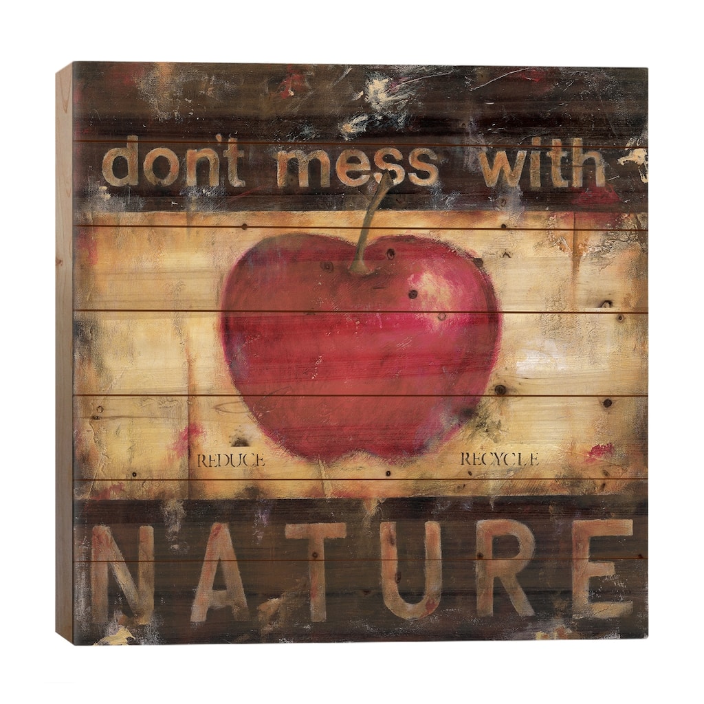 Don't Mess With Nature Print On Wood by Wani Pasion - Multi-Color