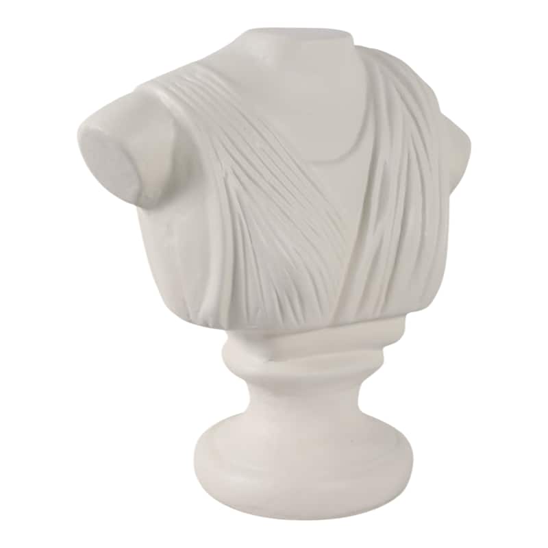 Paper Wood Sculpture Bust Draped Classical Body Form - 16" Ivory - 14.5" x 7.75" x 16"