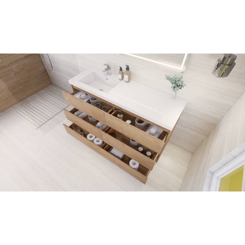 Aron 60'' Freestanding Vanity with Left Single Sink