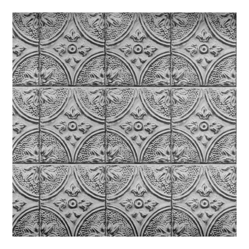 Brewster Silver Tin Tile Peel & Stick Backsplash