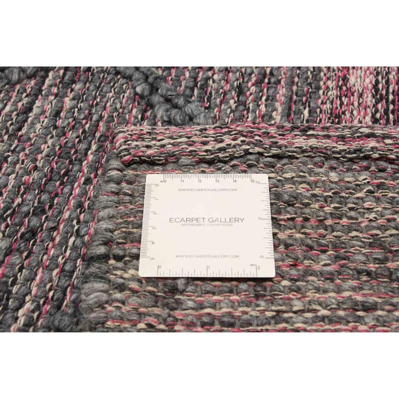 ECARPETGALLERY Braid weave Sienna Grey Wool Rug - 4'11 x 8'2