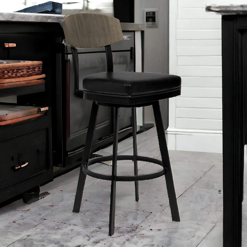 HomeRoots 26" Black Iron Counter Height Bar Chair