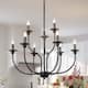 Modern Farmhouse 9-Light Metal Candle Chandelier for Dining Room - D30"xH32" - 9-Light