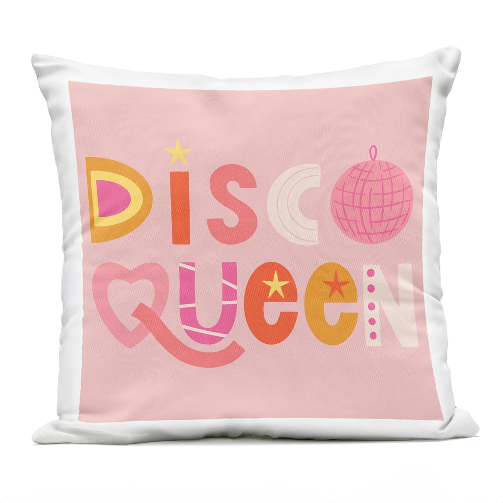 Stupell Disco Queen Pastel Pink Printed Outdoor Throw Pillow Design by Sazerelli Designs