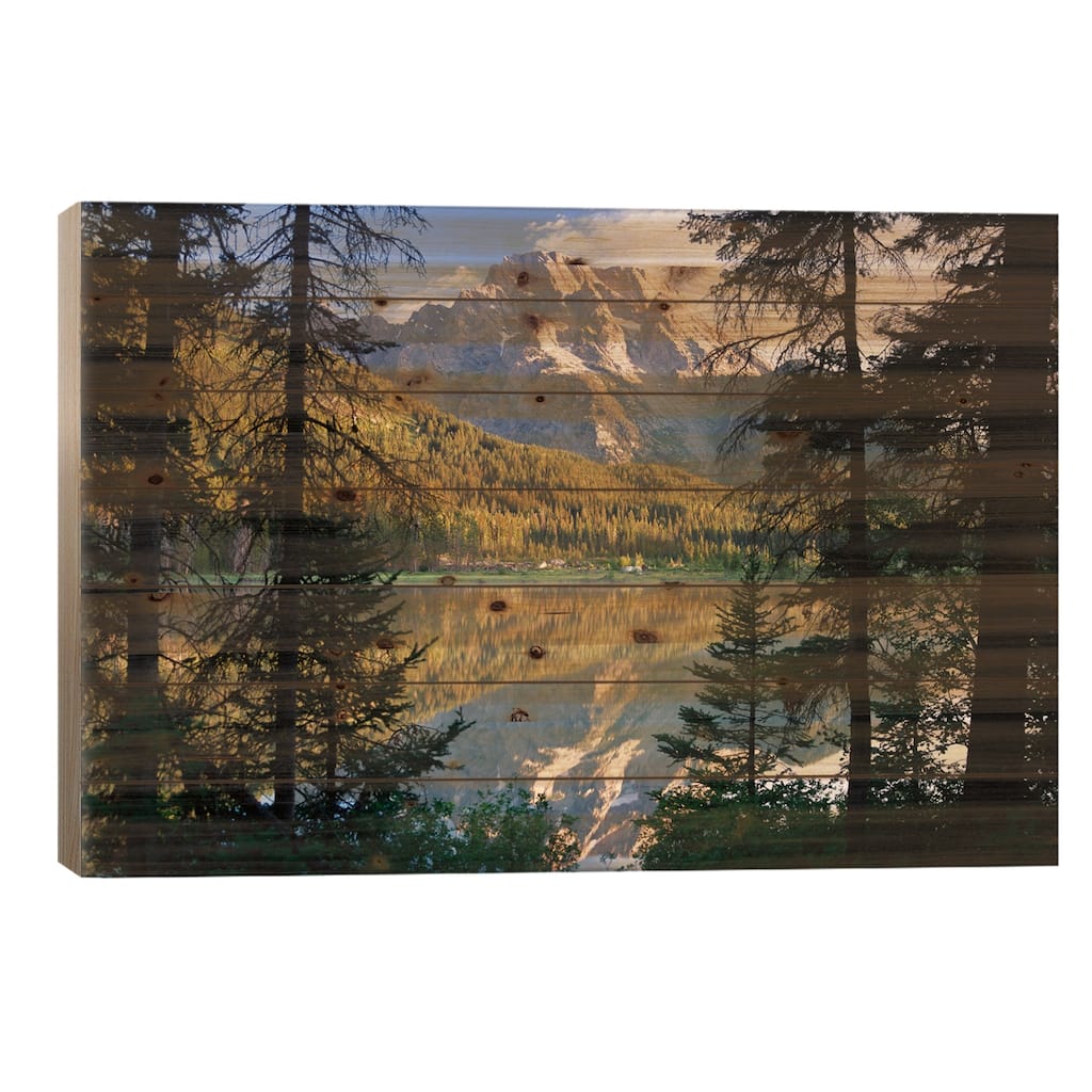 Mt Moran And String Lake, Grand Teton National Park, Wyoming Print On Wood by Tim Fitzharris - Multi-Color