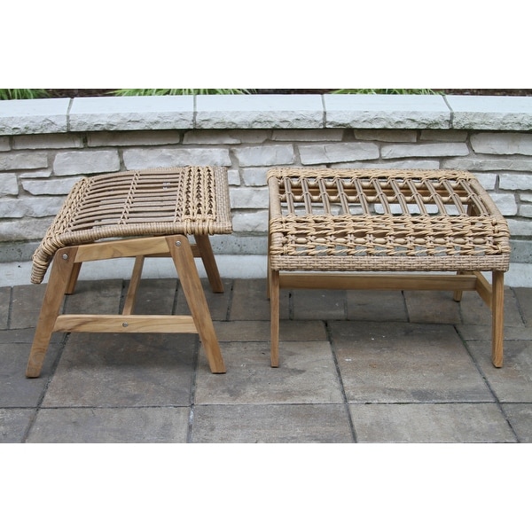 2 pc. Samera Teak & Bohemian Ottoman Set. Opens flyout.