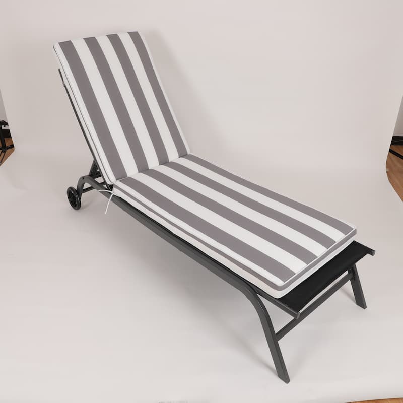 GDFStudio Bula Outdoor Chaise Lounge Cushion with Removable Cover (Set of 2)-ONLY CUSHION - 74.41" x 22.05"