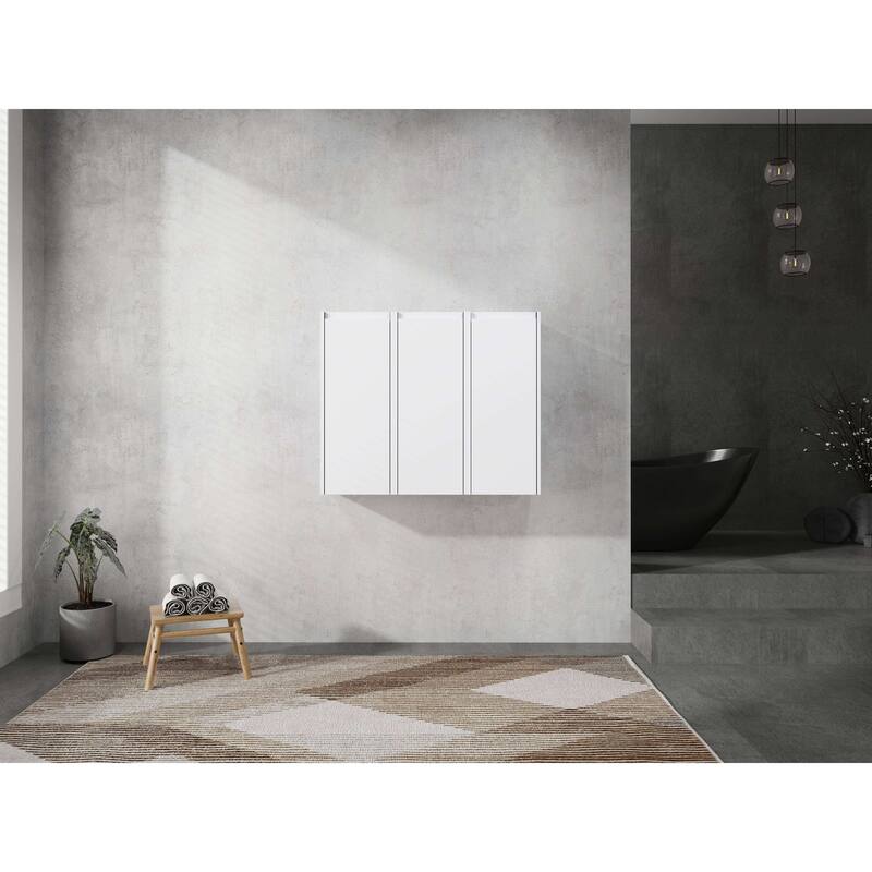 Modern Wall-Mounted Bathroom Side Cabinet with Soft-Close Doors, Floating Design, 6 Storage Compartments, 12-Inch Width
