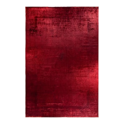 Overdyed, One-of-a-Kind Hand-Knotted Area Rug - Red - 12' 2" x 18' 3"