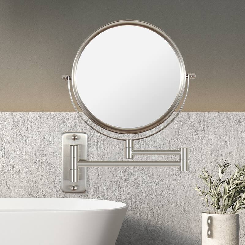Hansabenne 8" x 8" Wall Mounted Makeup Mirror Double Sided Magnifying Mirror