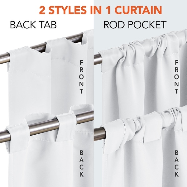 Deconovo Blackout Back Tab 42 Width Curtains Panel Pair