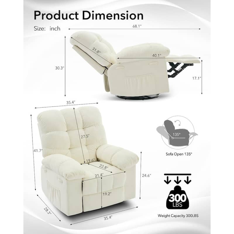 Rocking 360° Swivel Rocker Chair