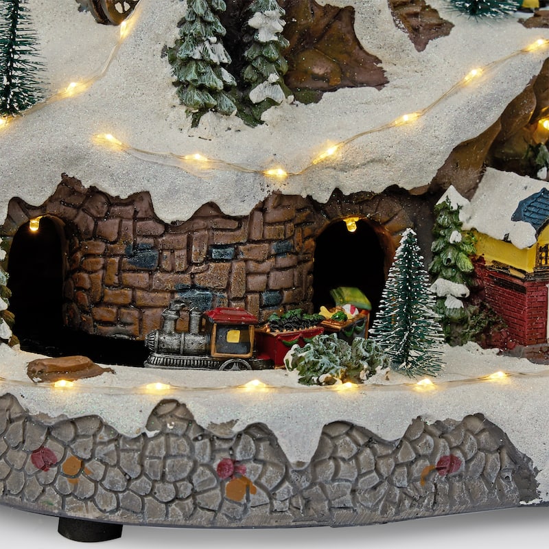 Alpine Corporation Christmas Winter Wonderland Set with LED Lights and Music