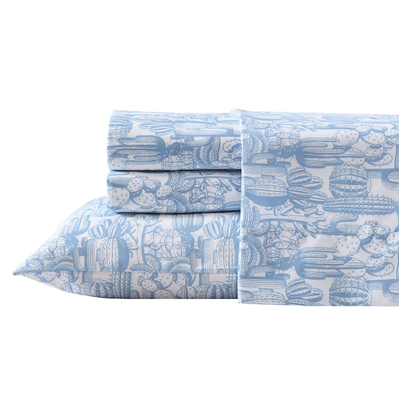 Wrangler Printed Novelty Sheet Sets - Cactus Toile Blue - Full