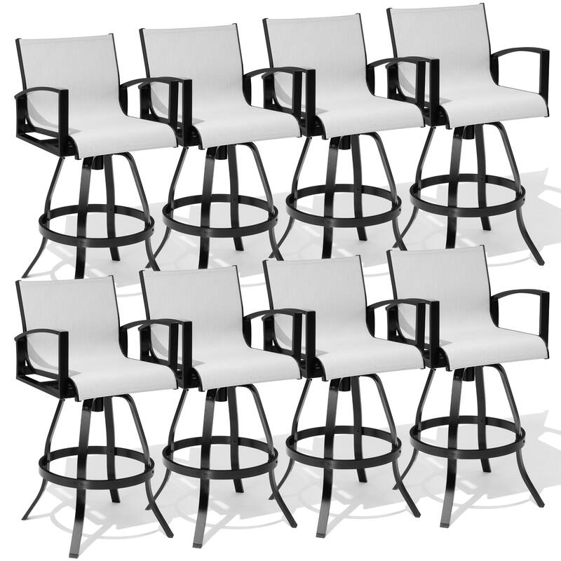 Outdoor All-weather Swivel Aluminum Bar Stools Sunbrella
