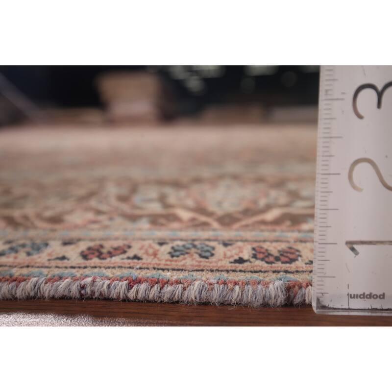 Traditional Pink Mashad Persian Vintage Rug Handmade Wool Carpet - 6'5"x 9'5"