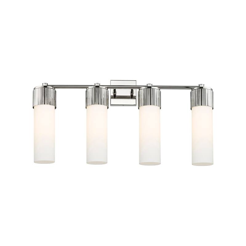 Innovations Lighting 428-4W-16-31 Bolivar Vanity Bolivar 4 Light 31" - Polished Nickel / Matte White