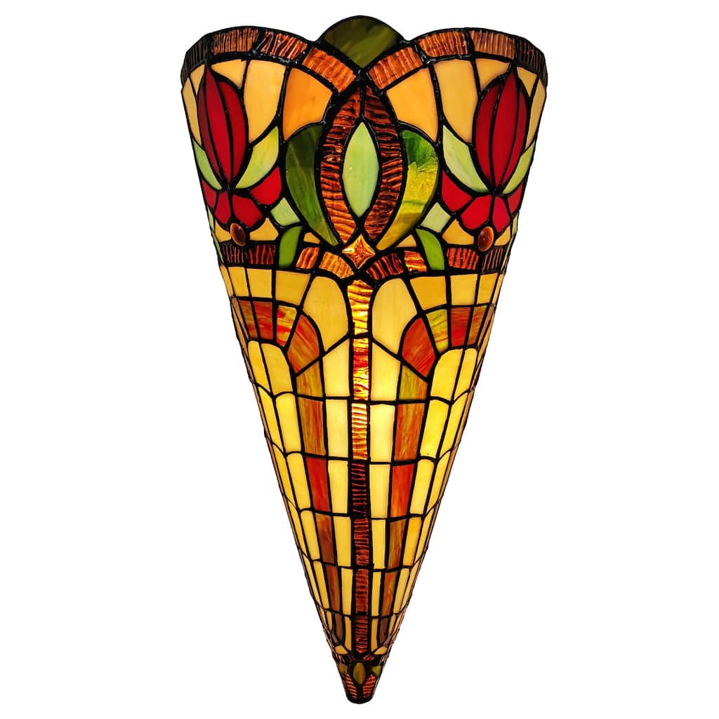 Tiffany Style 2-light Wall Crowned Sconce Amora Lighting
