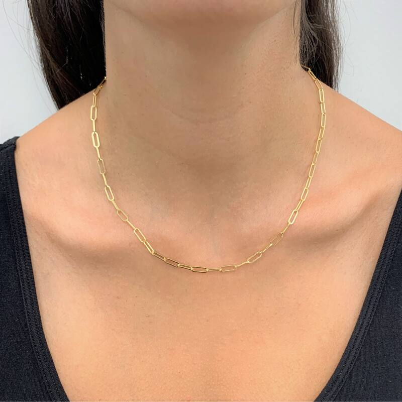 Joelle Collection Gold Link Chain Women's Necklace - 14K Paperclip Link Chain For Her