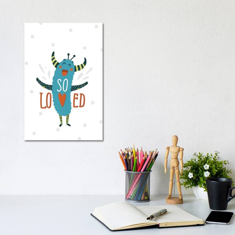 iCanvas "Little Monsters So Loved" by Pixy Paper Canvas Print - 12x8x0.75