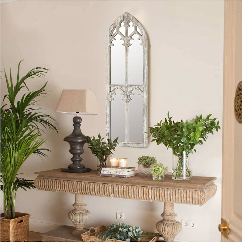 Wood Cathedral Framed Wall Mirror