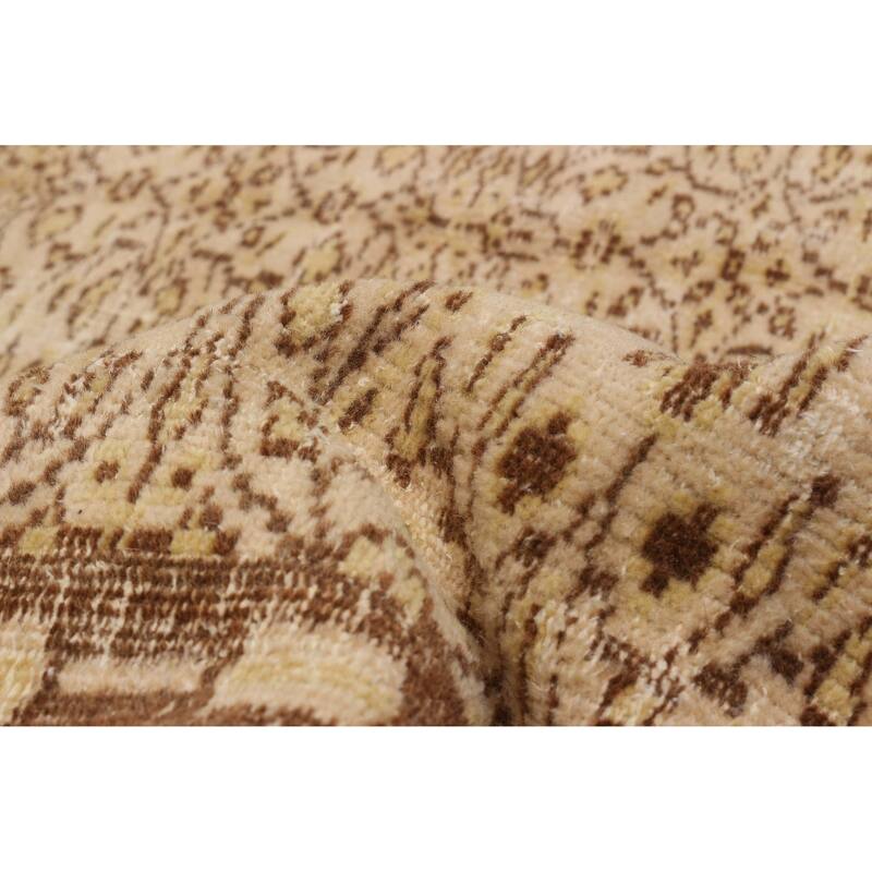 ECARPETGALLERY Hand-knotted Antalya Vintage Cream Wool Rug - 5'0 x 8'0