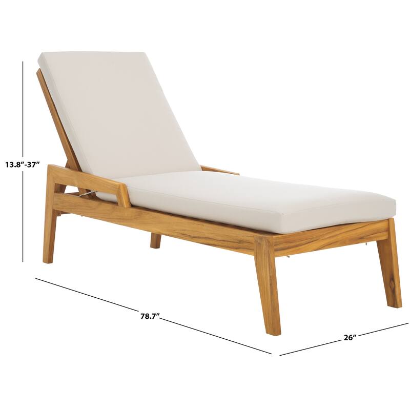 SAFAVIEH Couture Caledonia Brazilian Teak Chaise Lounge - 26"W x 79"D x 37"H