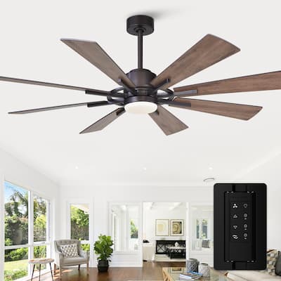 60" Oil-rubbed Bronze Large Windmill Ceiling Fan with Light and Remote - 60 Inches