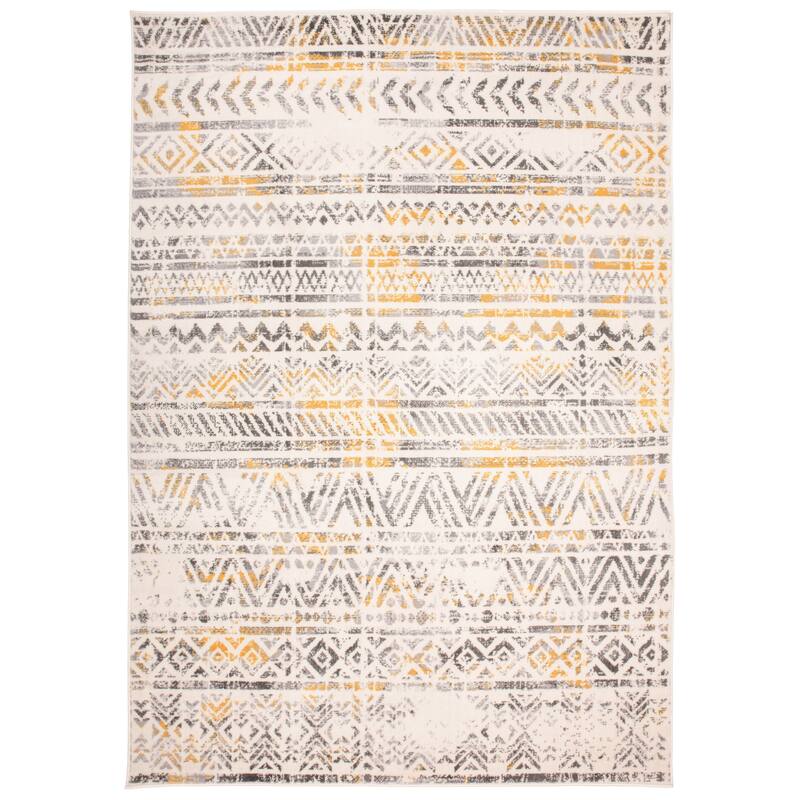 The Curated Nomad Midtown Geometric Distressed Bohemian Rug