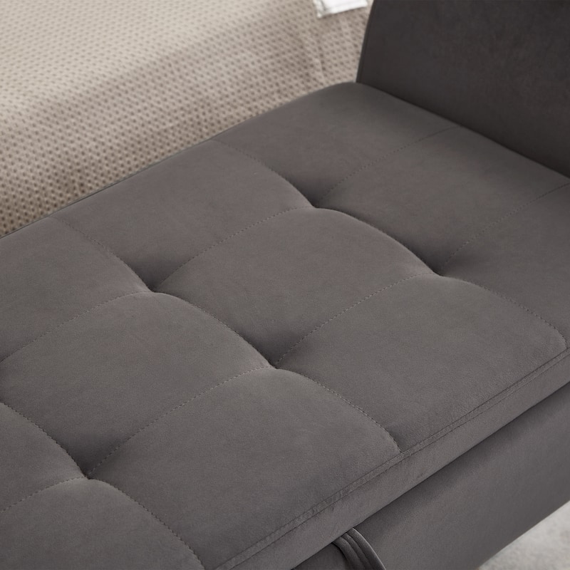 Velvet Storage Bench, Ottoman Bench Upholstered Fabric End of Bed Bench with Wood Legs, Flipping Lid Entryway Footrest