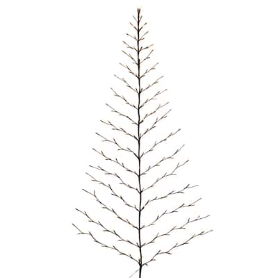 6 ft Tall Christmas Tree Wall Hanging with 180 Warm White LED Lights - N/A