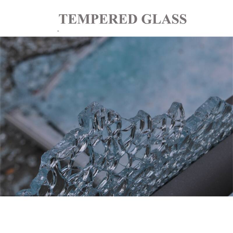 Lighted Two-Door Glass Display Cabinet with 4 Shelves, Tempered Glass and Security Lock