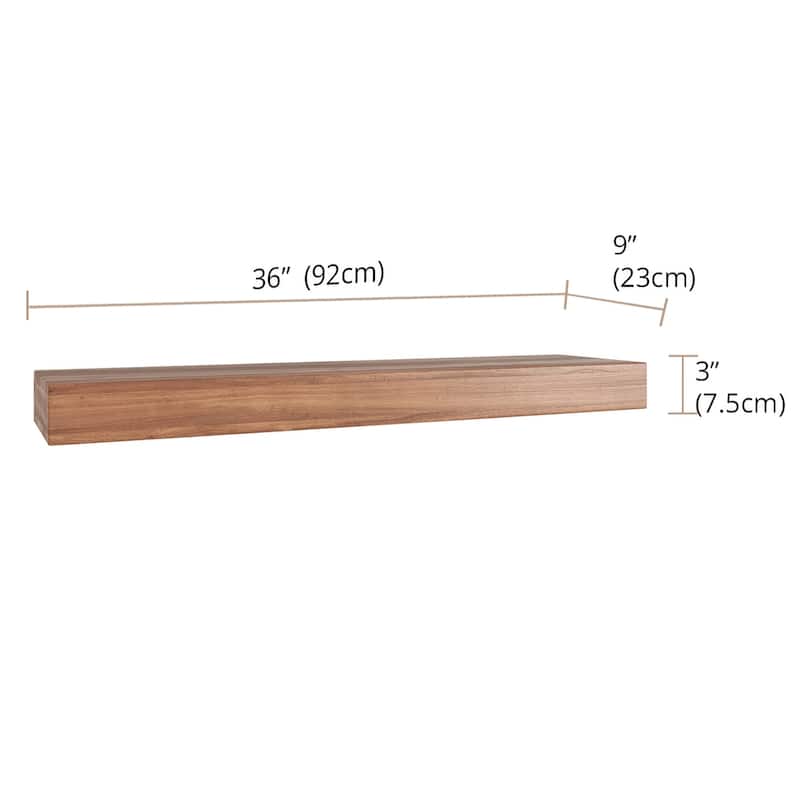 Sermata Floating Hollow Teak Wall Shelf