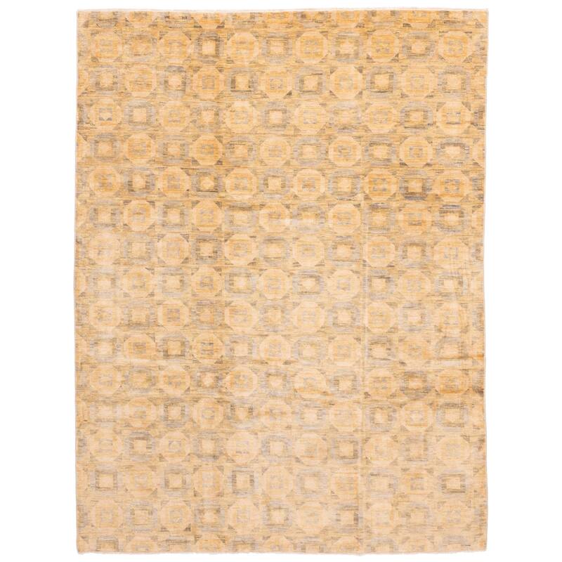 ECARPETGALLERY Hand-knotted Mystique Beige Wool Rug - 9'1 x 11'10