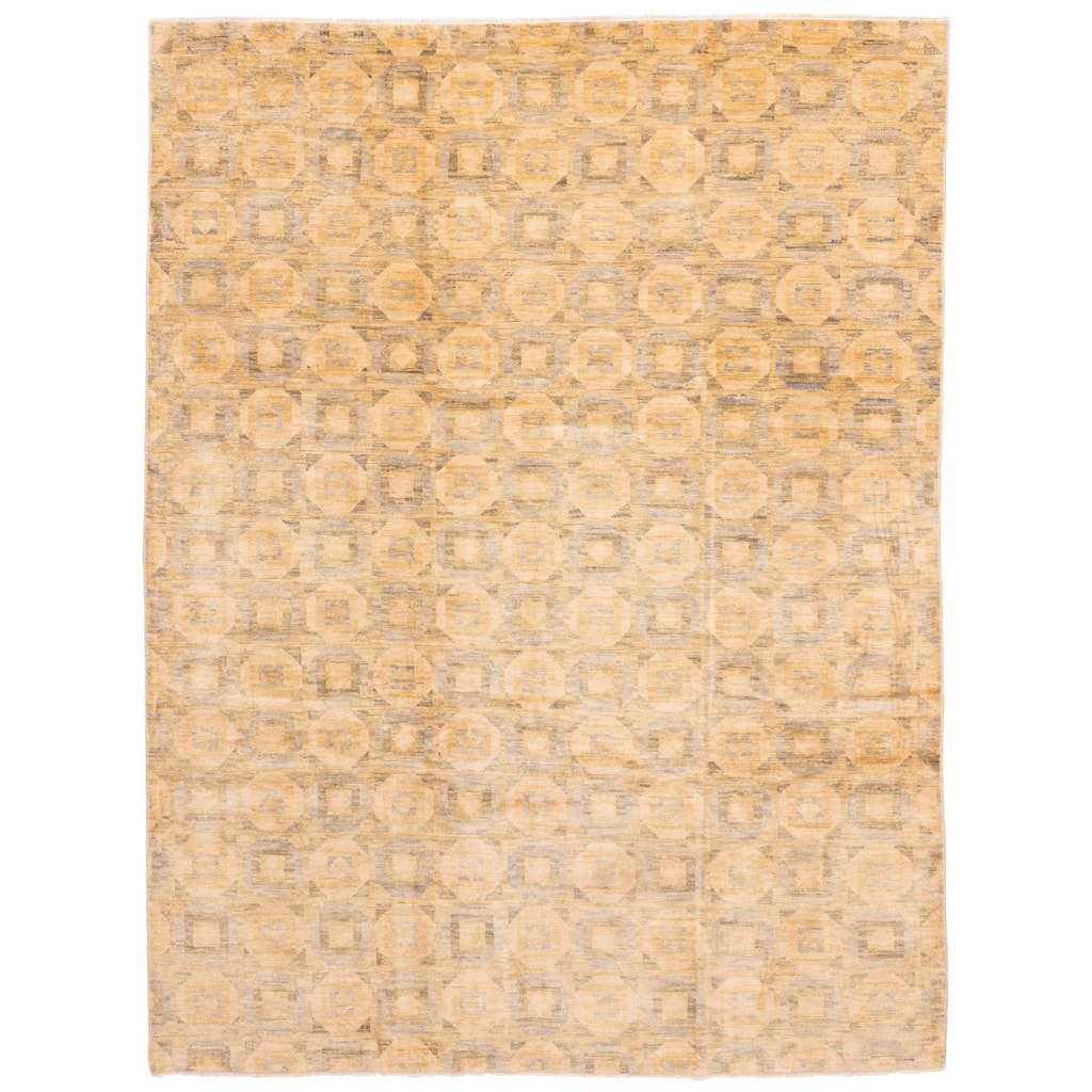 ECARPETGALLERY Hand-knotted Mystique Beige Wool Rug - 9'1 x 11'10