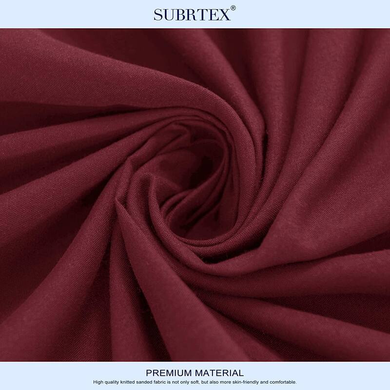 Subrtex Premium Microfiber 15-inch Deep Pocket Fitted Sheet