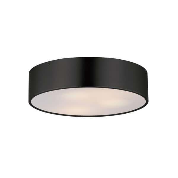 slide 1 of 1, Maxim 10496 Tommy 3 Light 16" Wide Flush Mount Drum Ceiling Fixture Black