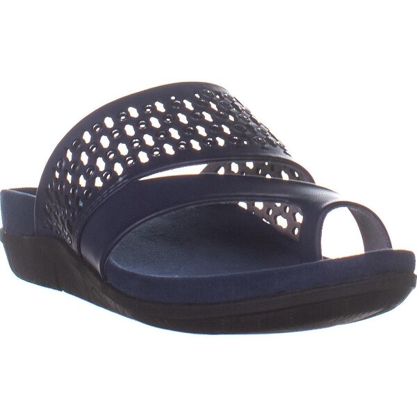 navy blue slide sandals