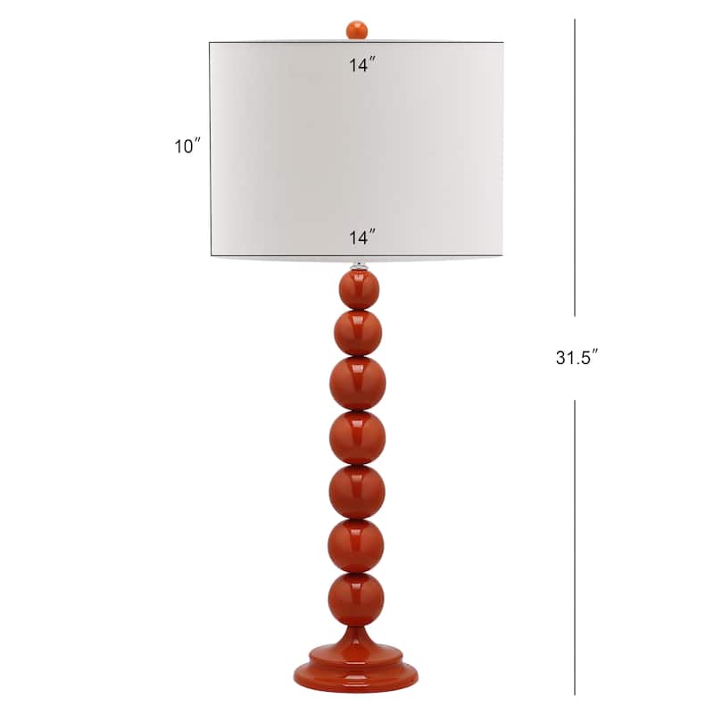 SAFAVIEH Lighting Mechelle 31-inch Stacked Ball White Table Lamp (Set of 2) - 14"x14"x31.5" - 14Wx14Dx32H