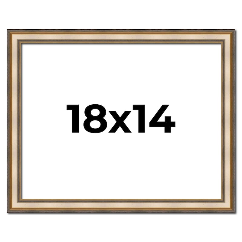 18x14 Frame Gold Solid Wood Shadow Box Width 1.5 Inches | Interior Frame Depth 2 3/8 Inches