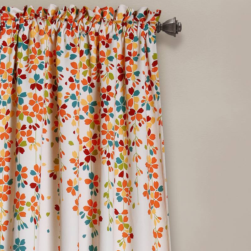 Lush Decor Weeping Flowers Room Darkening Curtain Panel Pair